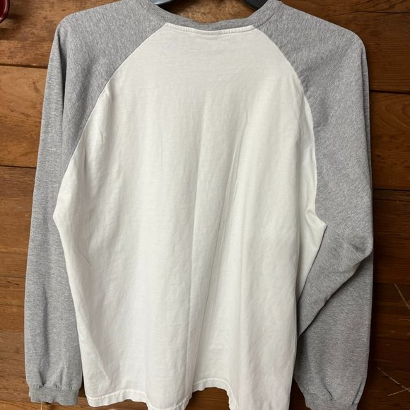 Men's T-shirt long sleeve Nautica Mirror Logo - Size XL - White & Gray - Picture 4 of 5